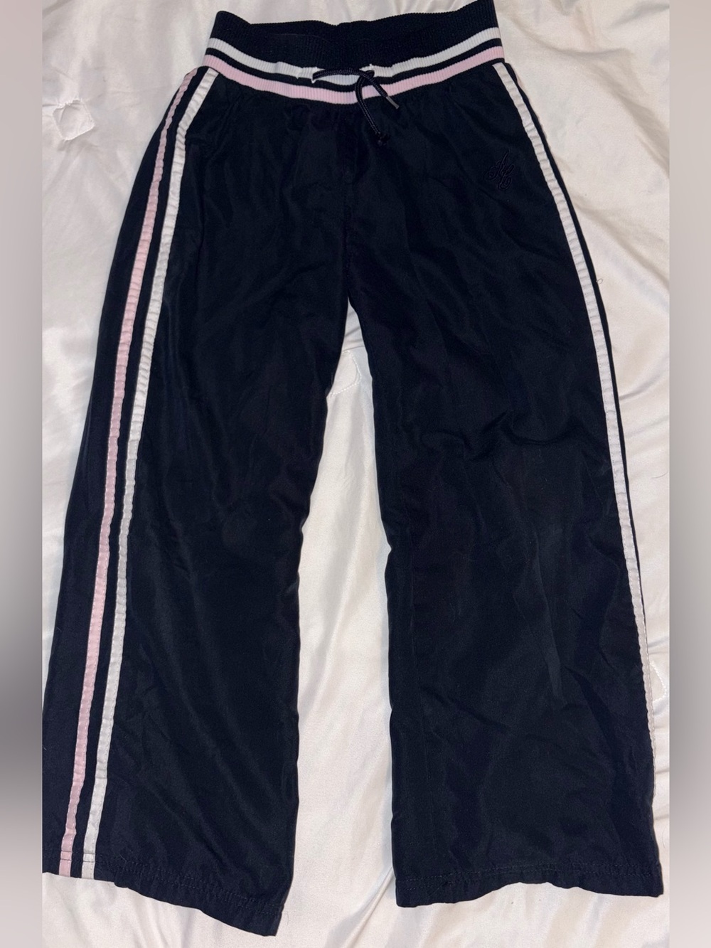 lululemon athletica Black Sweatpants with Pink and White Side Stripes